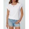 imageAUTOMET Womens Summer Tops 2025 Eyelet Embroidery Vacation Cap Sleeve Shirt Casual Loose Fit Fashion Tunic TeeWhite