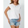 imageAUTOMET Womens Summer Tops 2025 Eyelet Embroidery Vacation Cap Sleeve Shirt Casual Loose Fit Fashion Tunic TeeWhite