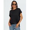 imageAUTOMET Womens Summer Tops Oversized Short Sleeve Business Casual T Shirts Trendy Fashion Clothes Spring Outfits 2025Black