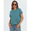 imageAUTOMET Womens Summer Tops Oversized Short Sleeve Business Casual T Shirts Trendy Fashion Clothes Spring Outfits 2025Blue Green