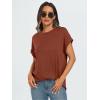 imageAUTOMET Womens Summer Tops Oversized Short Sleeve Business Casual T Shirts Trendy Fashion Clothes Spring Outfits 2025Brick Red