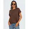 imageAUTOMET Womens Summer Tops Oversized Short Sleeve Business Casual T Shirts Trendy Fashion Clothes Spring Outfits 2025Brown