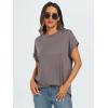 imageAUTOMET Womens Summer Tops Oversized Short Sleeve Business Casual T Shirts Trendy Fashion Clothes Spring Outfits 2025Coffee Grey