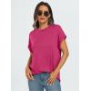 imageAUTOMET Womens Summer Tops Oversized Short Sleeve Business Casual T Shirts Trendy Fashion Clothes Spring Outfits 2025Hot Pink