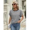 imageAUTOMET Womens Summer Tops Oversized Short Sleeve Business Casual T Shirts Trendy Fashion Clothes Spring Outfits 2025Stripedblackwhite