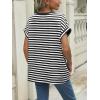 imageAUTOMET Womens Summer Tops Oversized Short Sleeve Business Casual T Shirts Trendy Fashion Clothes Spring Outfits 2025Stripedblackwhite
