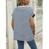 imageAUTOMET Womens Summer Tops Oversized Short Sleeve Business Casual T Shirts Trendy Fashion Clothes Spring Outfits 2025Stripedbluewhite