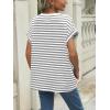 imageAUTOMET Womens Summer Tops Oversized Short Sleeve Business Casual T Shirts Trendy Fashion Clothes Spring Outfits 2025Stripedgreywhite