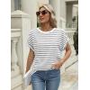 imageAUTOMET Womens Summer Tops Oversized Short Sleeve Business Casual T Shirts Trendy Fashion Clothes Spring Outfits 2025Stripedgreywhite