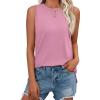 imageAUTOMET Tank Tops for Women Sleeveless Summer Tops 2025 Casual Basic Shirt Crewneck Loose Fit Blouses Side Split ShirtsPink