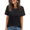 imageAUTOMET Womens Short Sleeve Sweater Crewneck Business Tops Dressy Casual Shirts Trendy Tunic Summer Clothes 2025Black