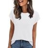 imageAUTOMET Womens Summer Tops 2025 Eyelet Embroidery Vacation Cap Sleeve Shirt Casual Loose Fit Fashion Tunic TeeWhite
