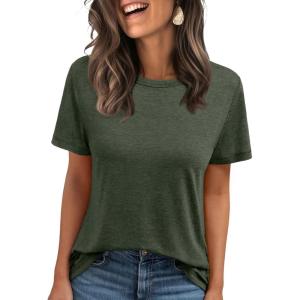imageAUTOMET Summer Tops Women Spring Short Sleeve Shirts Beach Vacation Outfits Plus Size Workout Tshirts Casual Clothes 202502armygreen
