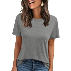 imageAUTOMET Summer Tops Women Spring Short Sleeve Shirts Beach Vacation Outfits Plus Size Workout Tshirts Casual Clothes 202502grey