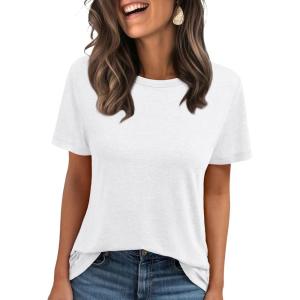 imageAUTOMET Summer Tops Women Spring Short Sleeve Shirts Beach Vacation Outfits Plus Size Workout Tshirts Casual Clothes 202502white