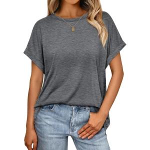 imageAUTOMET Womens Summer Tops Oversized Short Sleeve Business Casual T Shirts Trendy Fashion Clothes Spring Outfits 2025Dar Kgrey