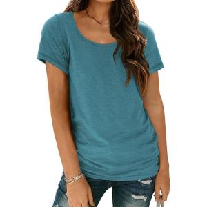 imageAUTOMET Womens Tshirts Loose Casual Crewneck Short Sleeve Spring Tops Basic Teeshirt 2025 Summer Fashion OutfitsBlue Green