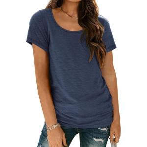 imageAUTOMET Womens Tshirts Loose Casual Crewneck Short Sleeve Spring Tops Basic Teeshirt 2025 Summer Fashion OutfitsNavy