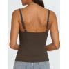 imageAUTOMET Crop Tank Top Woman Summer V Neck Tube Ribbed Tops Halter Sapghetti Strap Cami Racerback Tees LadiesBrown