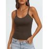 imageAUTOMET Crop Tank Top Woman Summer V Neck Tube Ribbed Tops Halter Sapghetti Strap Cami Racerback Tees LadiesBrown