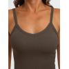 imageAUTOMET Crop Tank Top Woman Summer V Neck Tube Ribbed Tops Halter Sapghetti Strap Cami Racerback Tees LadiesBrown
