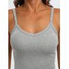 imageAUTOMET Crop Tank Top Woman Summer V Neck Tube Ribbed Tops Halter Sapghetti Strap Cami Racerback Tees LadiesHeathergrey
