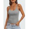 imageAUTOMET Crop Tank Top Woman Summer V Neck Tube Ribbed Tops Halter Sapghetti Strap Cami Racerback Tees LadiesHeathergrey