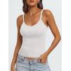 imageAUTOMET Crop Tank Top Woman Summer V Neck Tube Ribbed Tops Halter Sapghetti Strap Cami Racerback Tees LadiesWhite