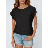 imageAUTOMET Women Casual Eyelet Embroidery Cap Sleeve Summer Tops Trendy TShirts Work Blouse 2025Black