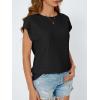 imageAUTOMET Women Casual Eyelet Embroidery Cap Sleeve Summer Tops Trendy TShirts Work Blouse 2025Black