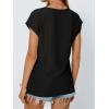 imageAUTOMET Women Casual Eyelet Embroidery Cap Sleeve Summer Tops Trendy TShirts Work Blouse 2025Black