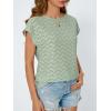 imageAUTOMET Women Casual Eyelet Embroidery Cap Sleeve Summer Tops Trendy TShirts Work Blouse 2025Green