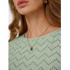 imageAUTOMET Women Casual Eyelet Embroidery Cap Sleeve Summer Tops Trendy TShirts Work Blouse 2025Green