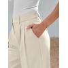 imageAUTOMET Women Wide Leg Dress Pants High Waisted Loose Fit Business Casual Work Trousers with Pockets 2025Beige