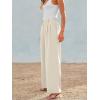 imageAUTOMET Women Wide Leg Dress Pants High Waisted Loose Fit Business Casual Work Trousers with Pockets 2025Beige