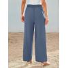 imageAUTOMET Women Wide Leg Dress Pants High Waisted Loose Fit Business Casual Work Trousers with Pockets 2025Dusty Blue