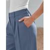 imageAUTOMET Women Wide Leg Dress Pants High Waisted Loose Fit Business Casual Work Trousers with Pockets 2025Dusty Blue