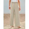 imageAUTOMET Women Wide Leg Dress Pants High Waisted Loose Fit Business Casual Work Trousers with Pockets 2025Light Khaki