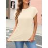 imageAUTOMET Womens Cap Sleeve Summer Tops Business Casual T Shirts Dressy Spring Fashion Outfits Cute Trendy Clothes 2025Cream