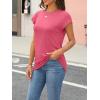 imageAUTOMET Womens Cap Sleeve Summer Tops Business Casual T Shirts Dressy Spring Fashion Outfits Cute Trendy Clothes 2025Hotpink