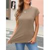 imageAUTOMET Womens Cap Sleeve Summer Tops Business Casual T Shirts Dressy Spring Fashion Outfits Cute Trendy Clothes 2025Khaki