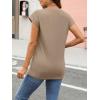 imageAUTOMET Womens Cap Sleeve Summer Tops Business Casual T Shirts Dressy Spring Fashion Outfits Cute Trendy Clothes 2025Khaki