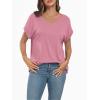 imageAUTOMET Womens Oversized V Neck Tshirts Casual Basic Short Sleeve Summer Tops Loose Fit 2025 Plain Tee ShirtsDustypink