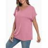 imageAUTOMET Womens Oversized V Neck Tshirts Casual Basic Short Sleeve Summer Tops Loose Fit 2025 Plain Tee ShirtsDustypink