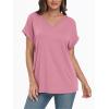 imageAUTOMET Womens Oversized V Neck Tshirts Casual Basic Short Sleeve Summer Tops Loose Fit 2025 Plain Tee ShirtsDustypink