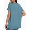 imageAUTOMET Womens Oversized V Neck Tshirts Casual Basic Short Sleeve Summer Tops Loose Fit 2025 Plain Tee ShirtsPeacockblue
