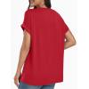imageAUTOMET Womens Oversized V Neck Tshirts Casual Basic Short Sleeve Summer Tops Loose Fit 2025 Plain Tee ShirtsRed