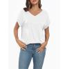 imageAUTOMET Womens Oversized V Neck Tshirts Casual Basic Short Sleeve Summer Tops Loose Fit 2025 Plain Tee ShirtsWhite