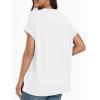 imageAUTOMET Womens Oversized V Neck Tshirts Casual Basic Short Sleeve Summer Tops Loose Fit 2025 Plain Tee ShirtsWhite