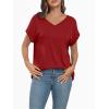 imageAUTOMET Womens Oversized V Neck Tshirts Casual Basic Short Sleeve Summer Tops Loose Fit 2025 Plain Tee ShirtsWinered